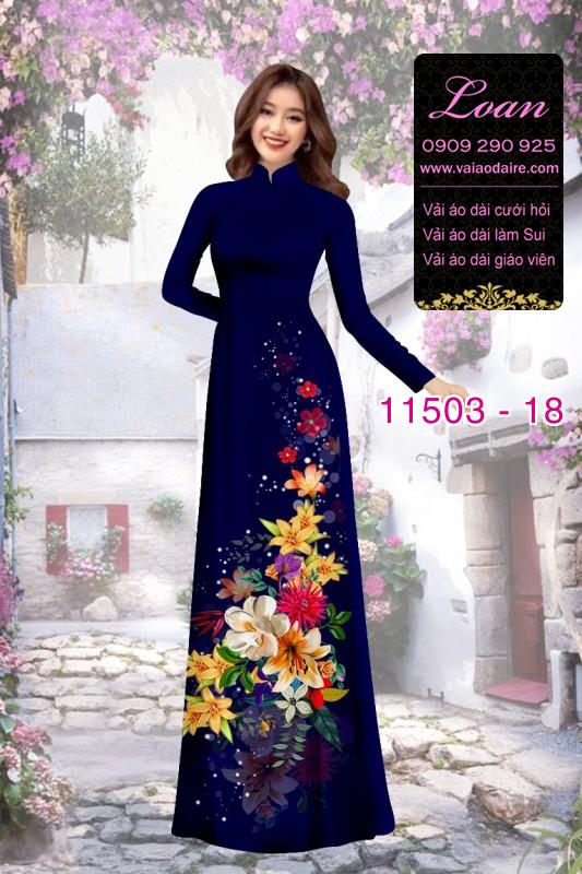 Vải áo dài hoa 3D