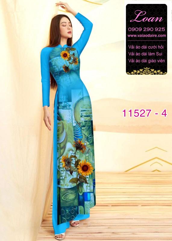 Vải áo dài hoa 3D