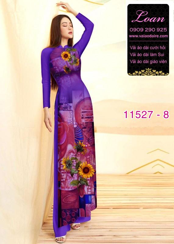 Vải áo dài hoa 3D