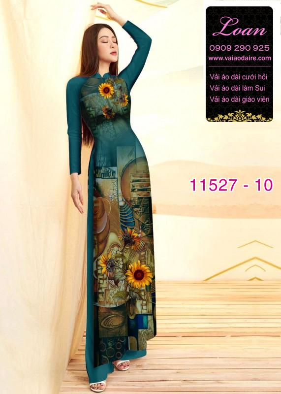 Vải áo dài hoa 3D