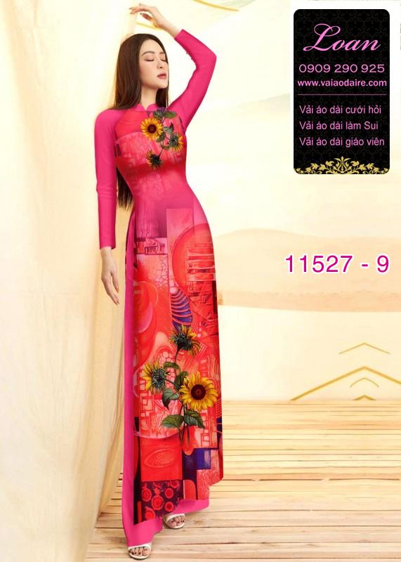 Vải áo dài hoa 3D