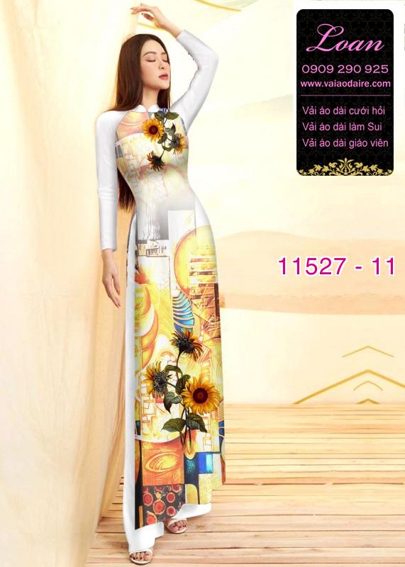 Vải áo dài hoa 3D