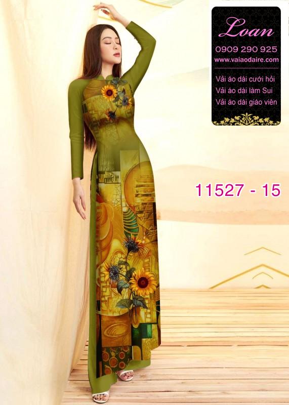 Vải áo dài hoa 3D