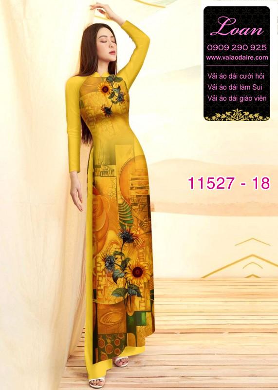Vải áo dài hoa 3D