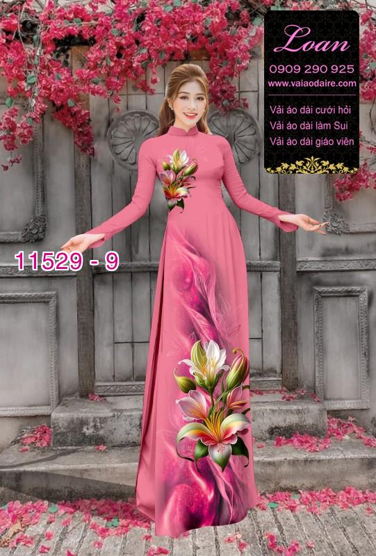 Vải áo dài hoa 3D Vải áo dài hoa 3D