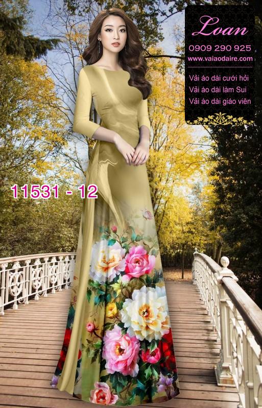 Vải áo dài hoa 3D Vải áo dài hoa 3D