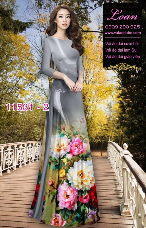 Vải áo dài hoa 3D Vải áo dài hoa 3D