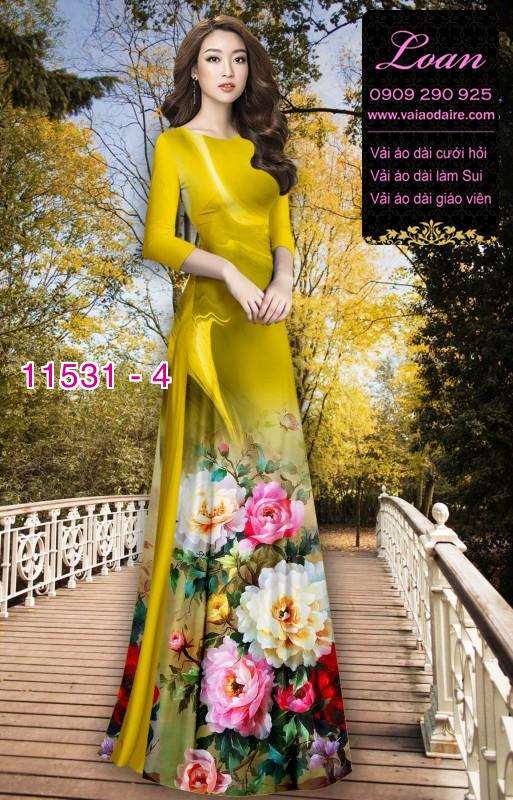 Vải áo dài hoa 3D Vải áo dài hoa 3D