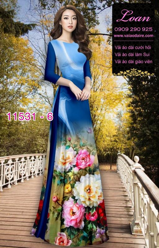 Vải áo dài hoa 3D Vải áo dài hoa 3D