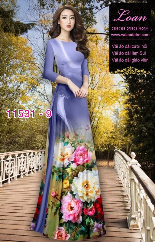 Vải áo dài hoa 3D Vải áo dài hoa 3D