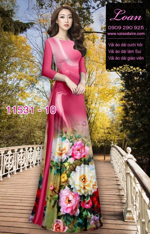 Vải áo dài hoa 3D Vải áo dài hoa 3D