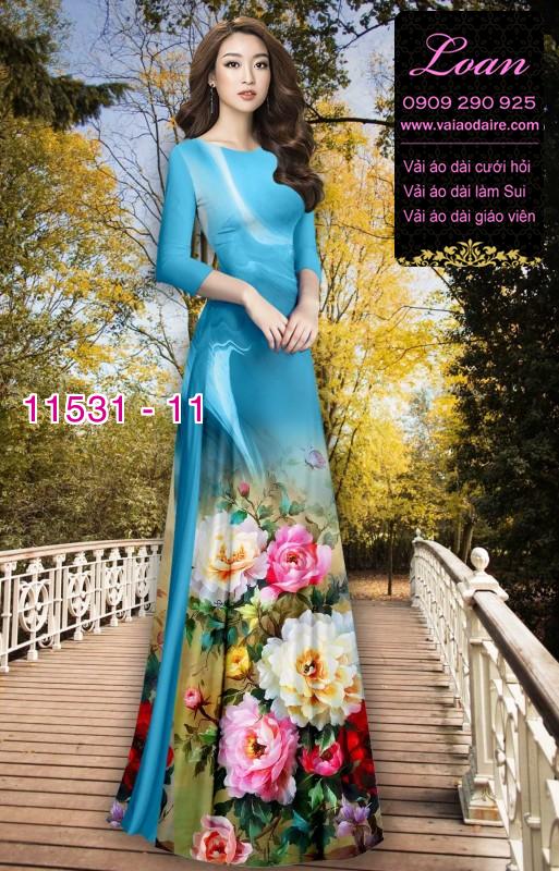 Vải áo dài hoa 3D Vải áo dài hoa 3D
