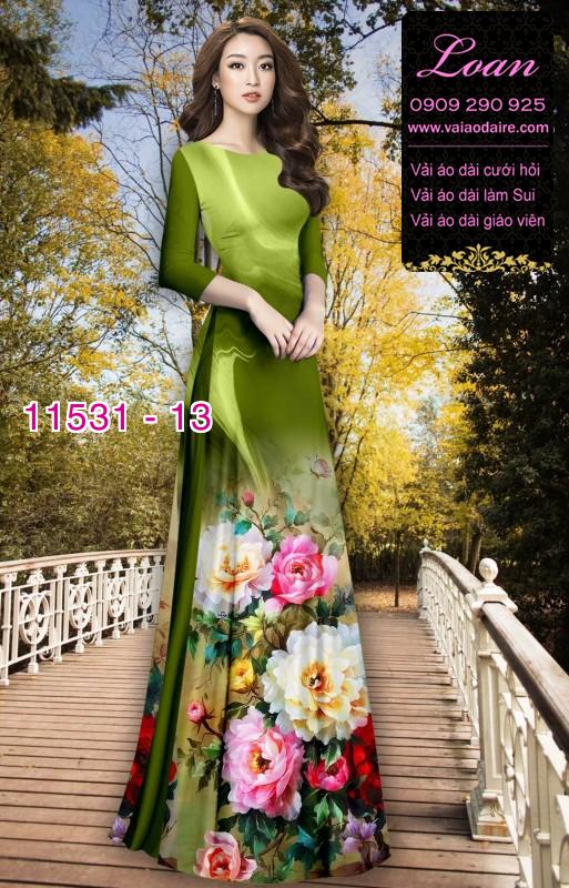 Vải áo dài hoa 3D Vải áo dài hoa 3D