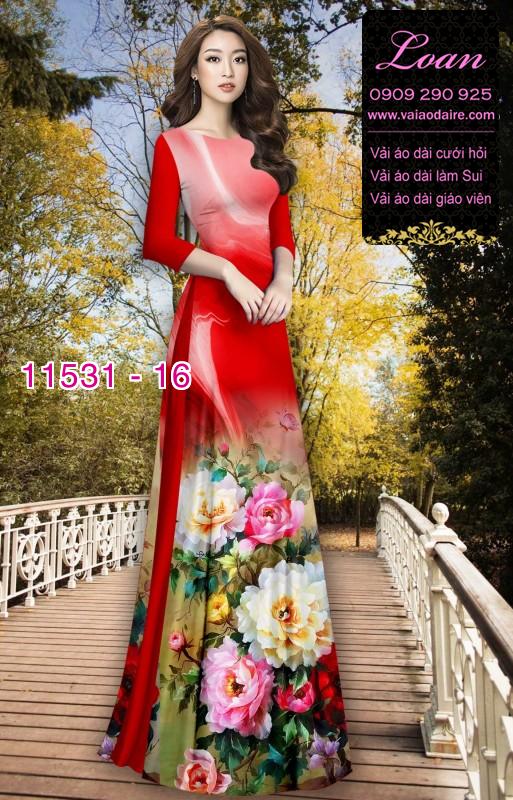 Vải áo dài hoa 3D Vải áo dài hoa 3D