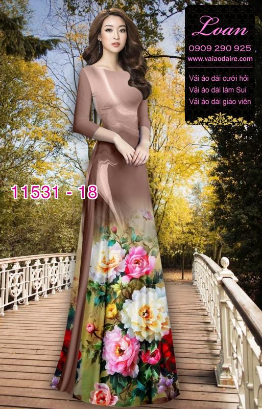 Vải áo dài hoa 3D Vải áo dài hoa 3D