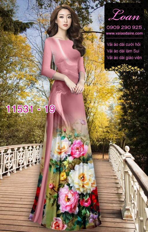 Vải áo dài hoa 3D Vải áo dài hoa 3D