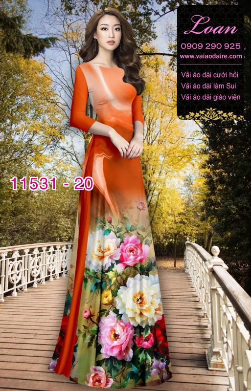 Vải áo dài hoa 3D Vải áo dài hoa 3D