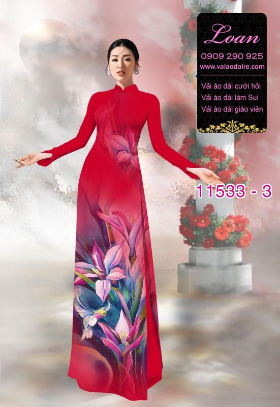 Vải áo dài hoa 3D Vải áo dài hoa 3D