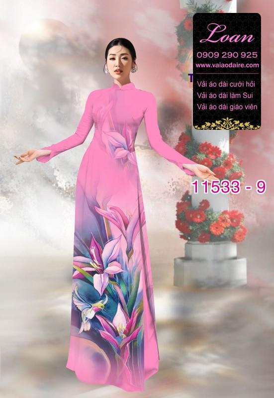 Vải áo dài hoa 3D Vải áo dài hoa 3D