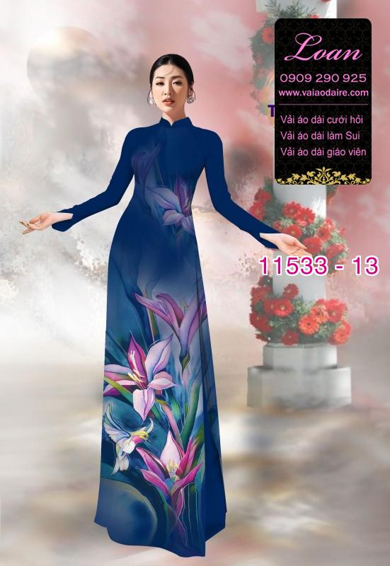 Vải áo dài hoa 3D Vải áo dài hoa 3D