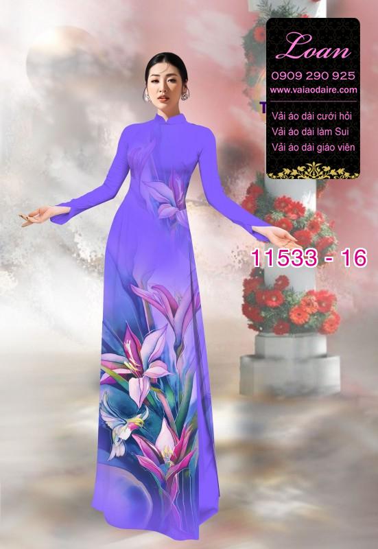 Vải áo dài hoa 3D Vải áo dài hoa 3D