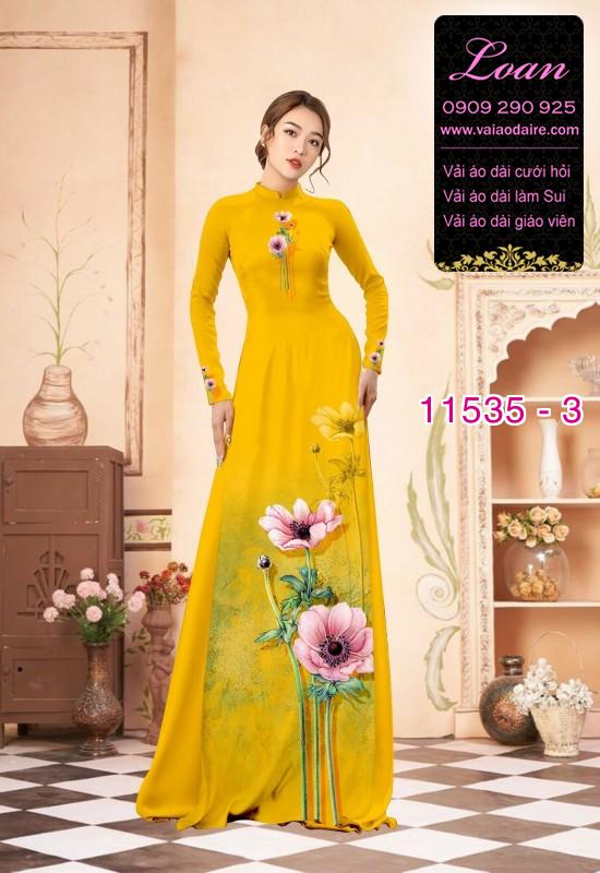 Vải áo dài hoa 3D Vải áo dài hoa 3D