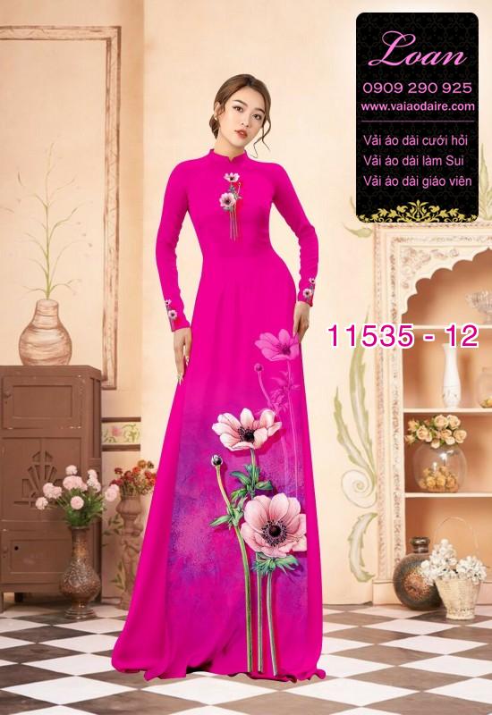Vải áo dài hoa 3D Vải áo dài hoa 3D