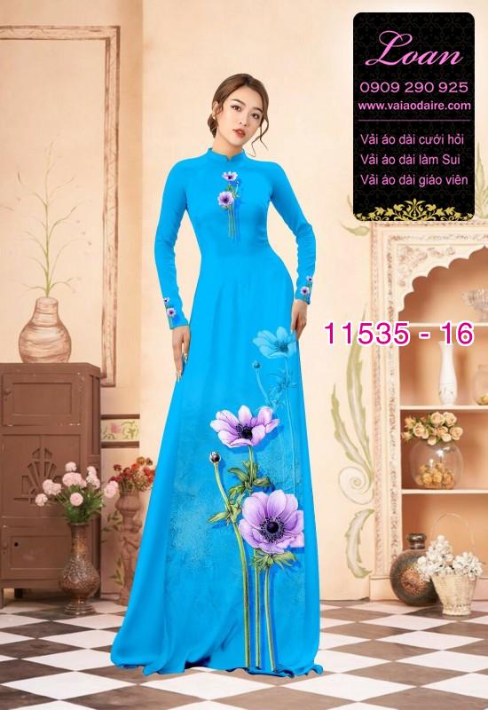 Vải áo dài hoa 3D Vải áo dài hoa 3D