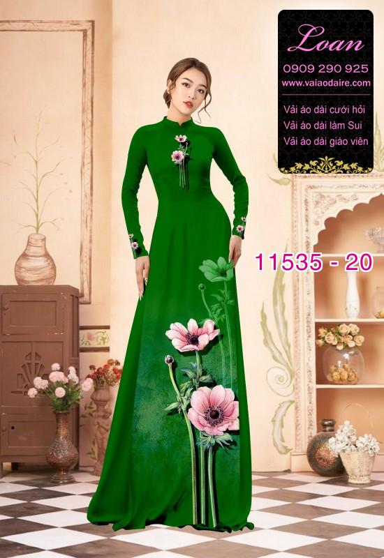 Vải áo dài hoa 3D Vải áo dài hoa 3D