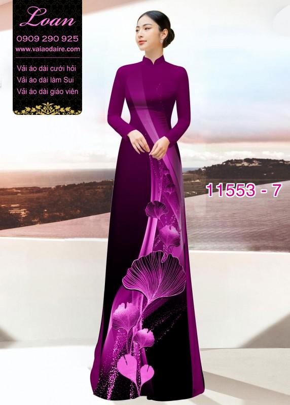 Vải áo dài hoa 3D