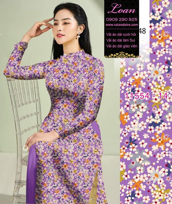 Vải áo dài hoa nhí Vải áo dài hoa nhí