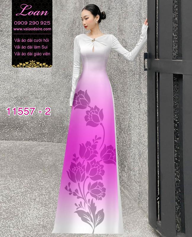 Vải áo dài hoa 3D
