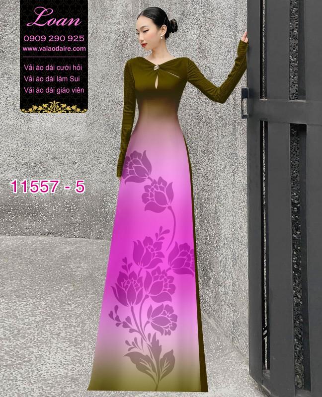 Vải áo dài hoa 3D