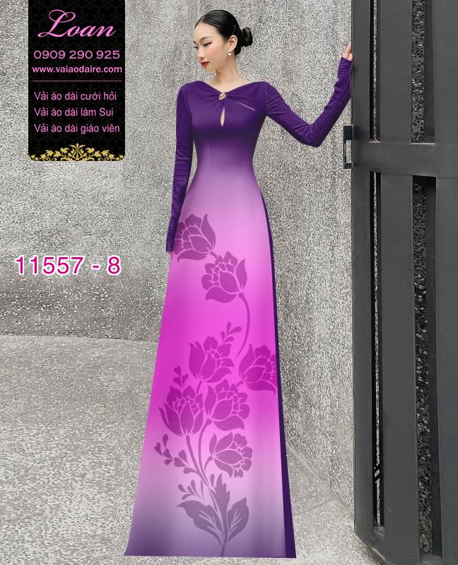 Vải áo dài hoa 3D