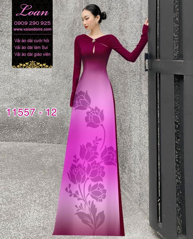 Vải áo dài hoa 3D