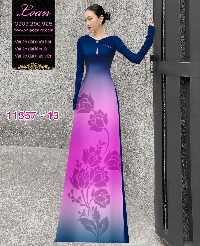 Vải áo dài hoa 3D
