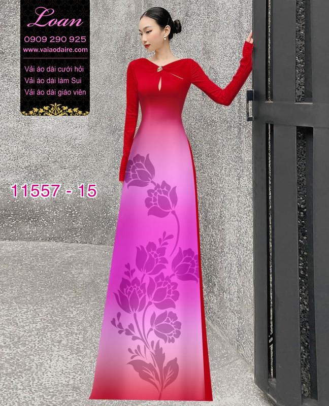 Vải áo dài hoa 3D