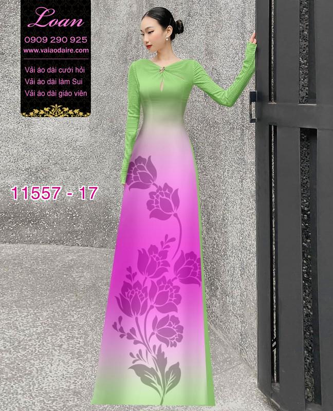 Vải áo dài hoa 3D