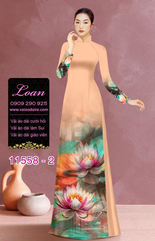 Vải áo dài hoa 3D