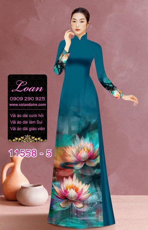 Vải áo dài hoa 3D