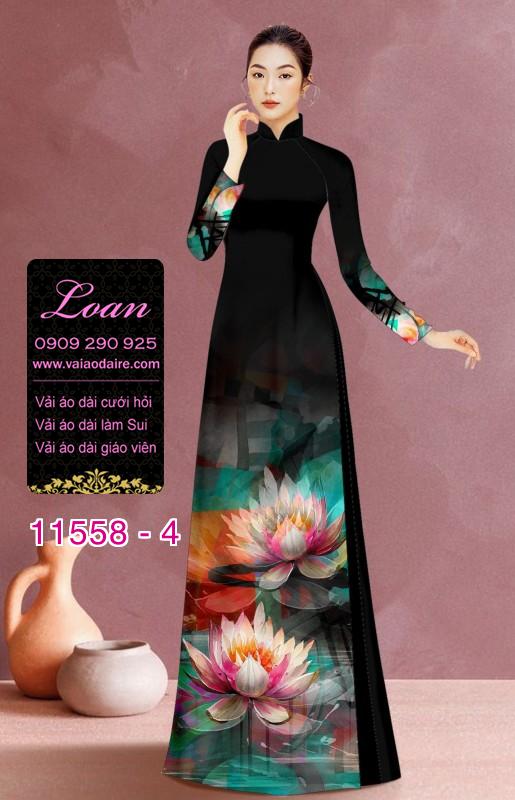 Vải áo dài hoa 3D