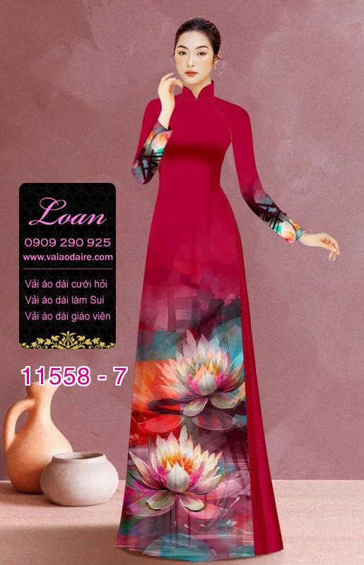 Vải áo dài hoa 3D