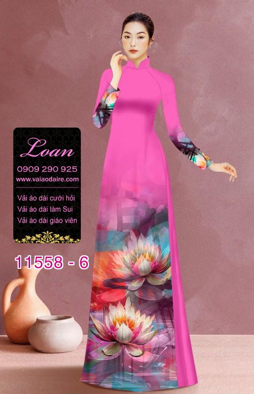 Vải áo dài hoa 3D