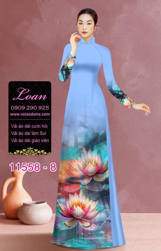 Vải áo dài hoa 3D