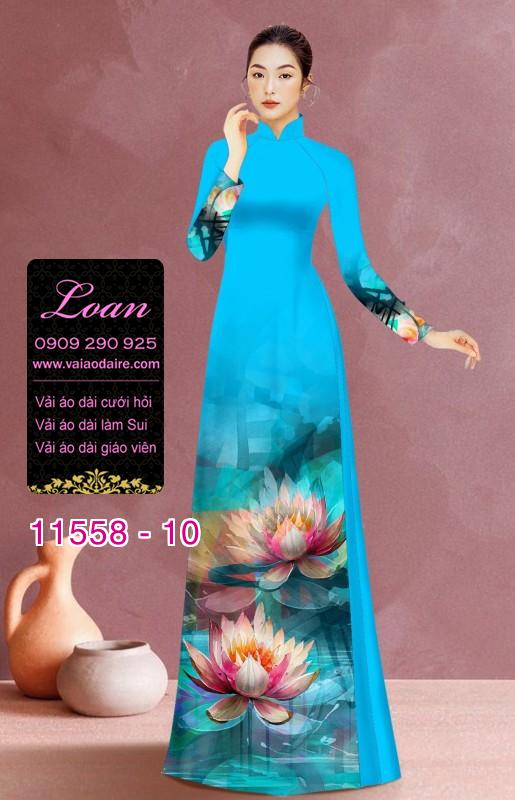 Vải áo dài hoa 3D
