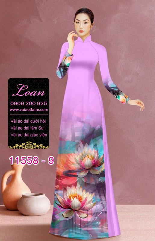 Vải áo dài hoa 3D