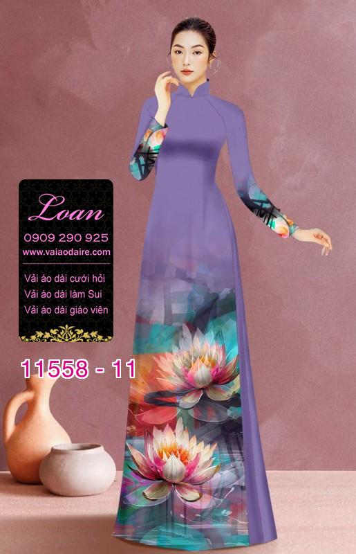 Vải áo dài hoa 3D