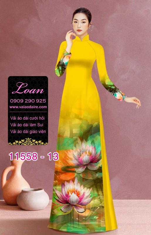 Vải áo dài hoa 3D
