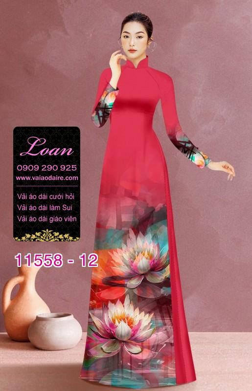 Vải áo dài hoa 3D