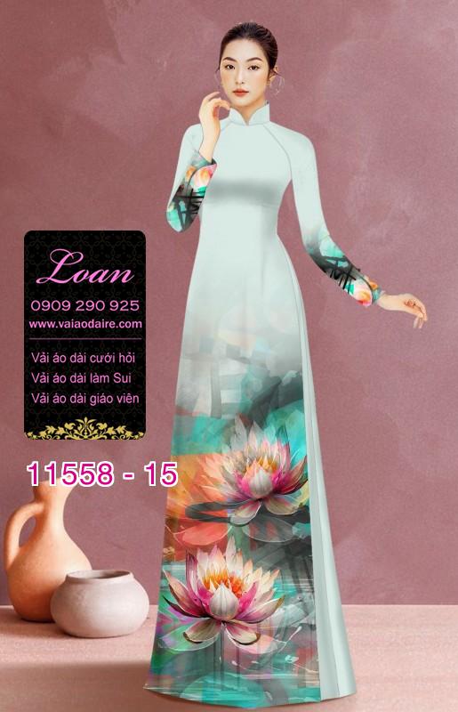 Vải áo dài hoa 3D